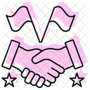 Business Alliance Color Shadow Thinline Icon アイコン