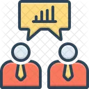 Businessman Talking About Data Analysis Analytics Communication Icon