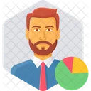 Business Analyst Employee Graph Icon