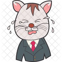 Business Cat Crying  Icon