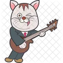 Business Cat Playing Guitar  Icon
