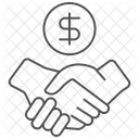 Business Cooperation Thinline Icon アイコン