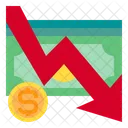 Business Down Currency Icon