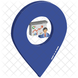 Business Graph Location Point Icon