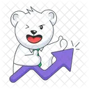 Business Growth Bear Character Happy Bear Icon