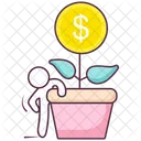 Business Growth Potted Plant Dollar Plant Icon