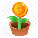 Dollar Plant Business Growth Financial Growth Icon
