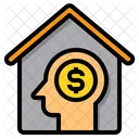 Business Working At Home Head Icon