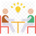 Share Ideas Business Meeting Discuss Topic Icon
