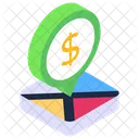 Business Location Geolocation Dollar Pin アイコン
