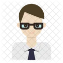 Business Man Glasses Icon