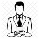 Business Man And Smartphone Businessman Smartphone Icon