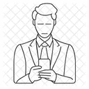 Business Man And Smartphone Businessman Smartphone Icon