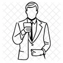 Business Man And Smartphone Businessman Smartphone Icon