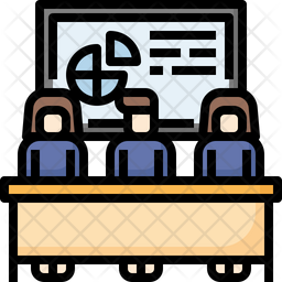 Business Meeting Icon - Download in Colored Outline Style