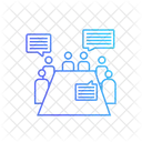 Business meeting with speech bubbles  Icon
