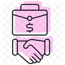 Business Partnership Color Shadow Thinline Icon アイコン