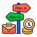 Business Path Business Guidepost Business Direction Icon