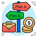 Business Path Business Guidepost Business Direction Icon