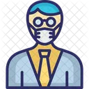 Business Person Wearing mask  Icon