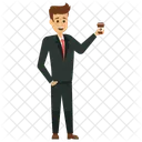 Business Person with Coffee  Icon
