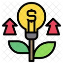 Light Bulb Growth Coin Icon