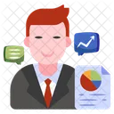 Business Presentation Graphical Representation Data Analytics Icon