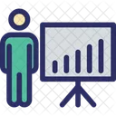 Business Presentation Projection Screen Business Chart Icon