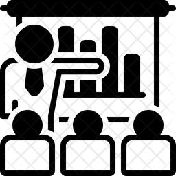 Business Presentation With Bars Graphic Icon