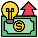 Light Bulb Money Up Arrow Icon