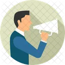 Business Promotion Business Announcement Businessman And Megaphone Icon