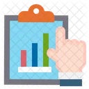 Clipboard Growth Graph Hand Icon