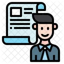 Business Report Employee Man Icon