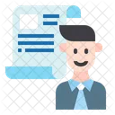 Business Report Employee Man Icon