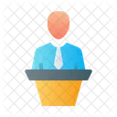 Business Speaker Speech Podium Icon