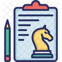 Business Strategy Chess Clipboard Icon