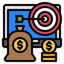 Dartboard Money Bag Money Icon
