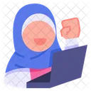 Flat Business Woman Icon