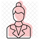 Business Woman Color Shadow Thinline Icon Icon