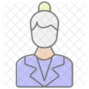Business Woman Lineal Color Icon Icon