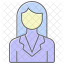 Business Woman Icon Lineal Color Icon Icon