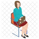Female Employee Office Worker Business Woman Icon