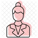 Business Woman Color Shadow Thinline Icon 아이콘
