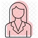 Business Woman Icon Color Shadow Thinline Icon 아이콘