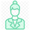 Business Woman Duotone Line Icon 아이콘