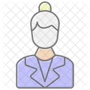 Business Woman Lineal Color Icon 아이콘