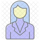 Business Woman Icon Lineal Color Icon 아이콘