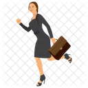 Woman Hurry Running Icon