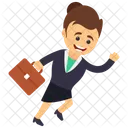 Business Woman In Hurry  Icon