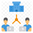 Working Head Quarter Networking Icon